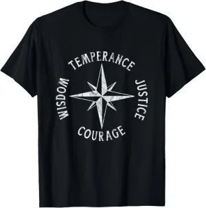 4 Stoic Virtues TEMPERANCE JUSTICE COURAGE WISDOM Stoicism T-Shirt