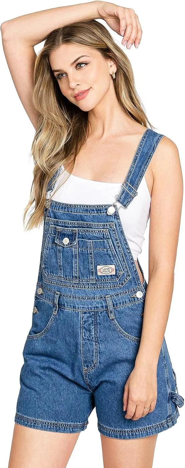 90s Retro Revolt Utility Denim Twill Romper Short Overalls