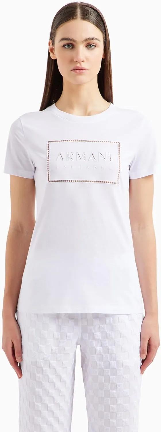 Armani Exchange Women's Embroidered Logo Cotton T-Shirt