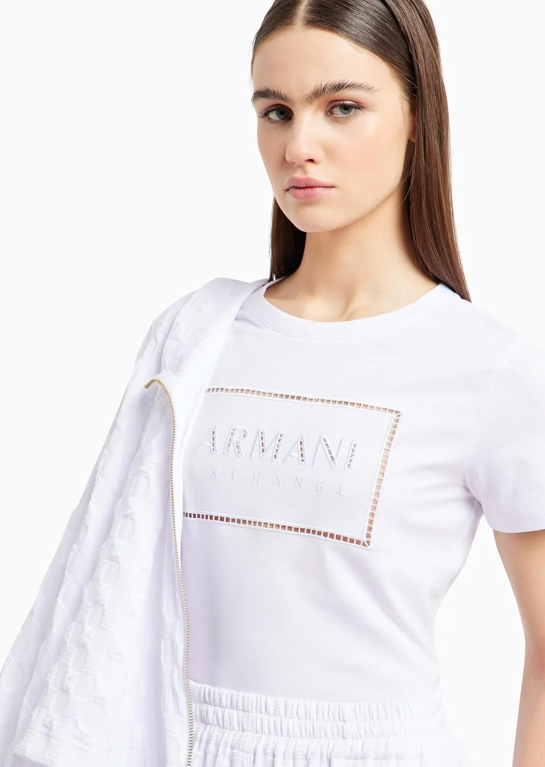 Armani Exchange Women's Embroidered Logo Cotton T-Shirt