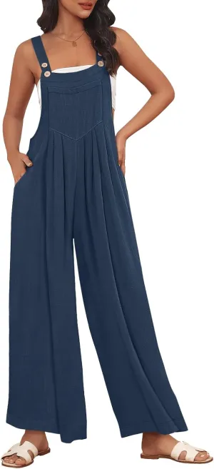 AUTOMET Womens Beach Vacation Outfits Jumpsuits Overalls Wide Leg Casual Summer Spring Outfits Rompers Trendy Jumpers