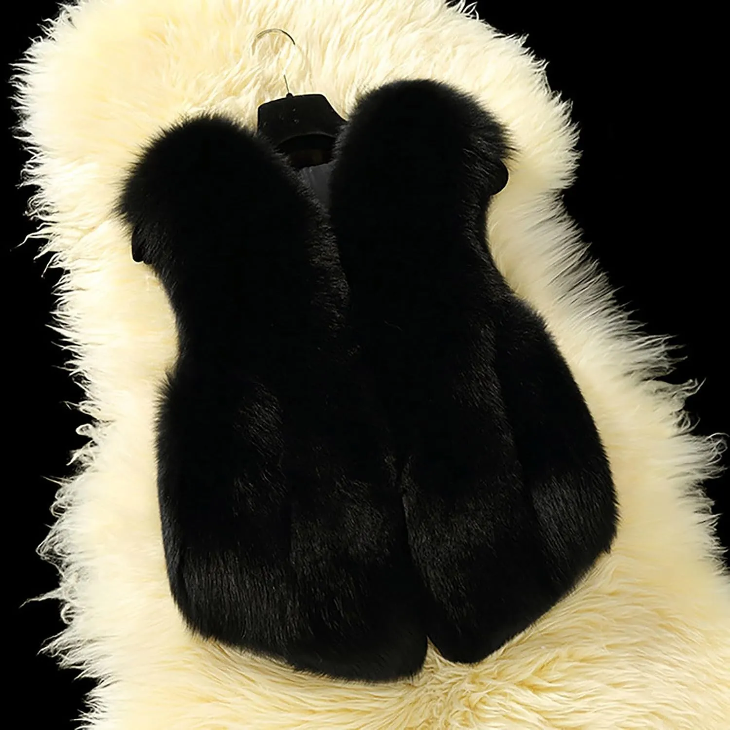 Baby Girl Winter Faux Fur Vest Coat Fuzzy Cute Warm Sleeveless Jacket Cloak Overcoat Thick Outerwear 1-8 Years