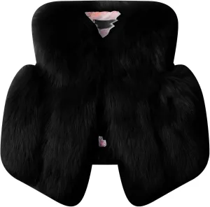 Baby Girl Winter Faux Fur Vest Coat Fuzzy Cute Warm Sleeveless Jacket Cloak Overcoat Thick Outerwear 1-8 Years
