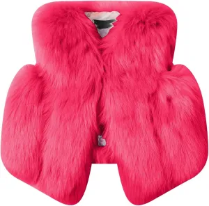 Baby Girl Winter Faux Fur Vest Coat Fuzzy Cute Warm Sleeveless Jacket Cloak Overcoat Thick Outerwear 1-8 Years