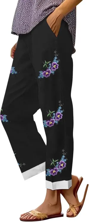 Baggy Linen Pants Women Pockets Spring Cotton Pants Women Summer Womens Palazzo Pants Plus Size
