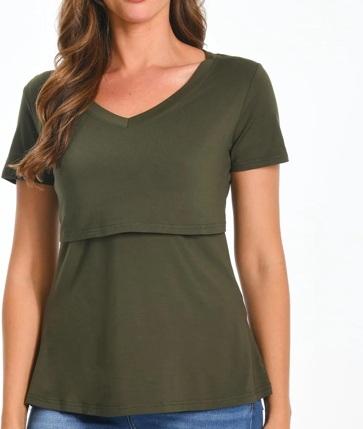 Bearsland Womens 3 Packs V Neck Nursing Tops Maternity Breastfeeding Tee Shirts