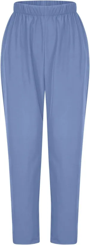 Binmer Women's Straight Leg Long Pants 2024 Summer Dressy Fashion Elastic High Waist Casual Trousers Solid Pull On Work Pants