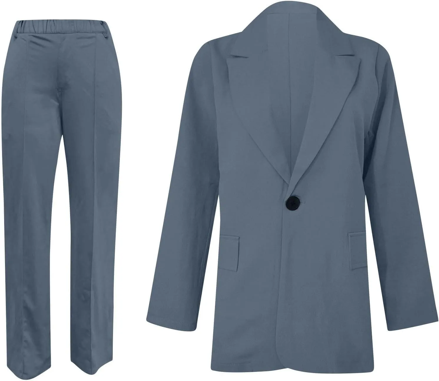 Blazer Sets Women 2 Piece Outfits Business Casual Outfits 2025 Dressy Casual Pant Suits Plus Size Wide Pants Suit Set
