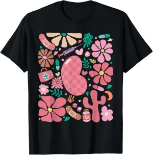 Boho Floral Kidney Nurse Summer Nephrology Dialysis RN Nurse T-Shirt