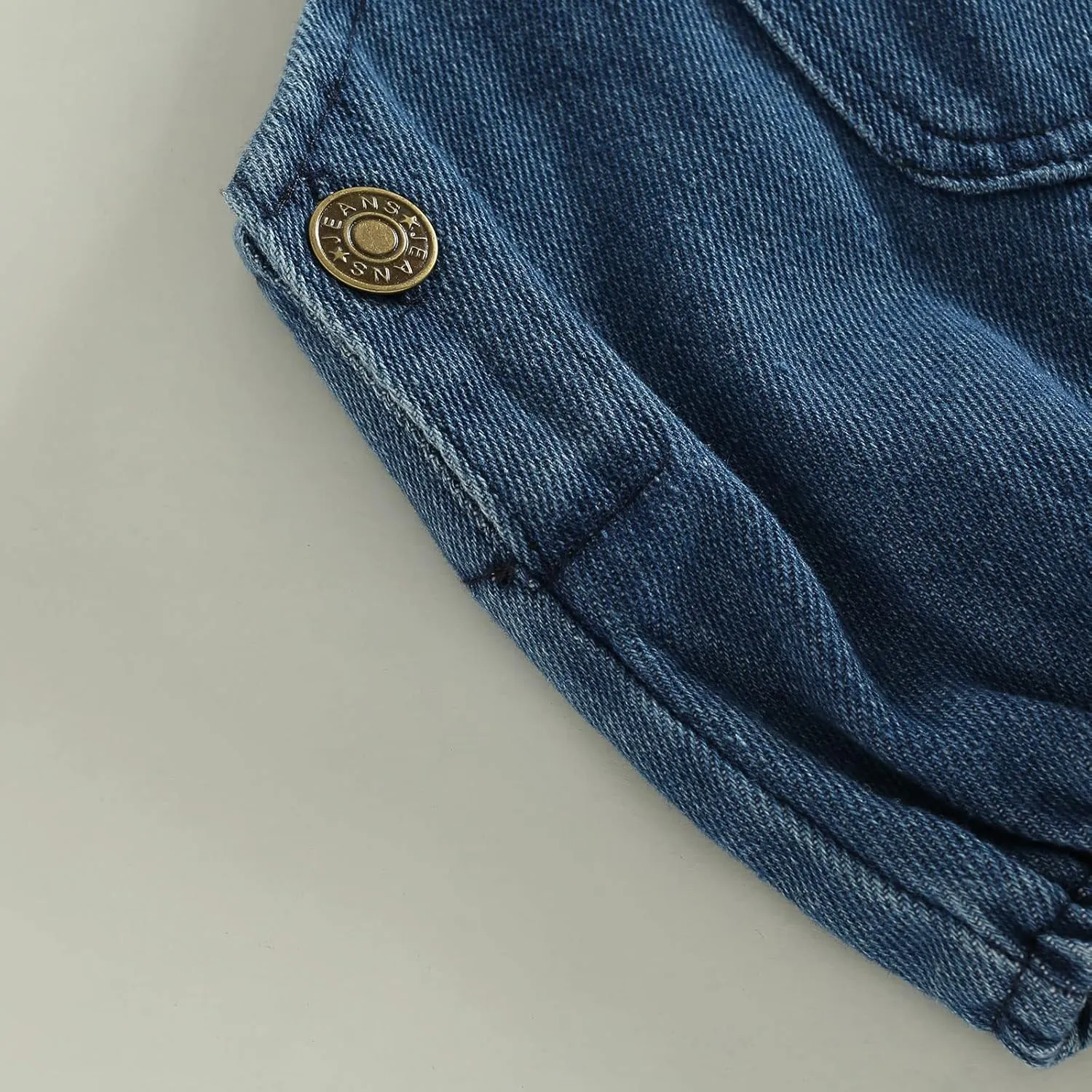 BULINGNA Infant Baby Boy Girl Denim Romper Sleeveless Straps Button Jeans Jumpsuit Unisex Baby Jeans Overalls Summer Clothes