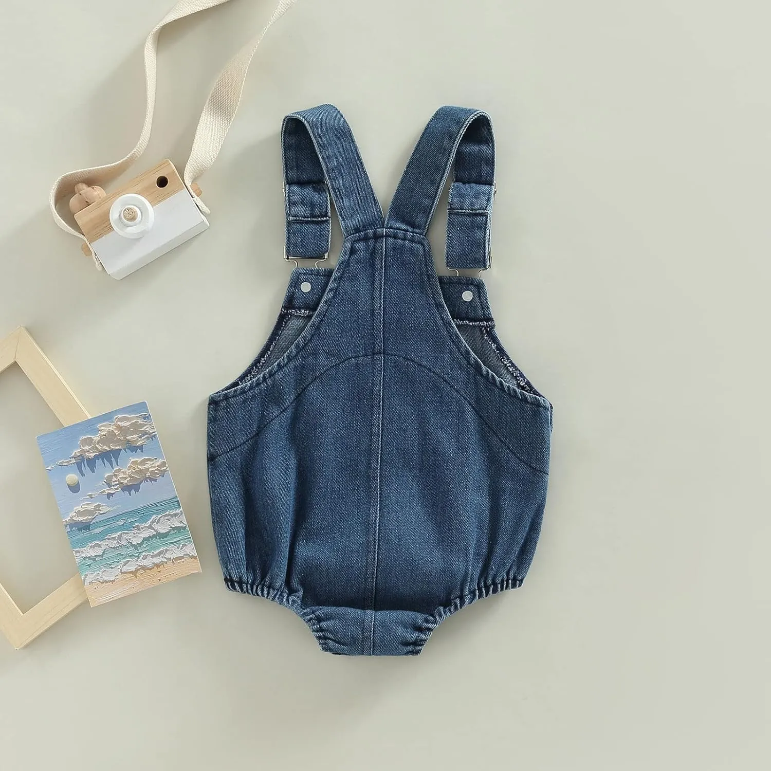 BULINGNA Infant Baby Boy Girl Denim Romper Sleeveless Straps Button Jeans Jumpsuit Unisex Baby Jeans Overalls Summer Clothes