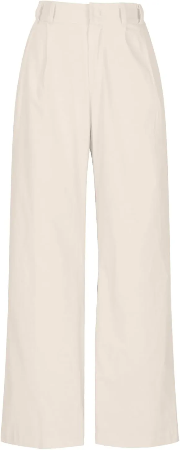Business Casual Palazzo Pants for Women Wed Leg Linen Capri Pant Spring Summer Lounge Trouser Flowy Beach Pants Slacks