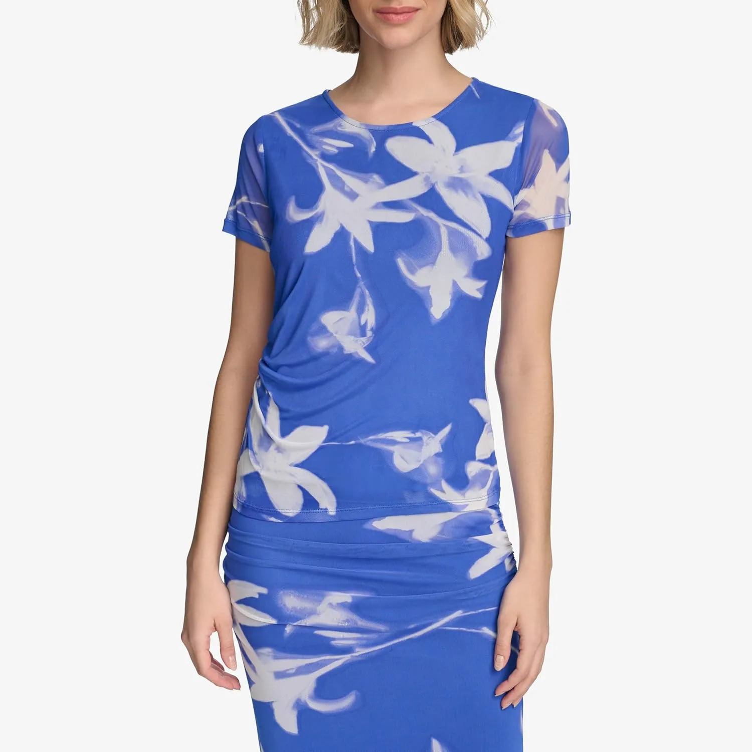 Calvin Klein Women's Printed Short Sleeve Top