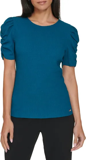 Calvin Klein Women's Textured Short Sleeve Top