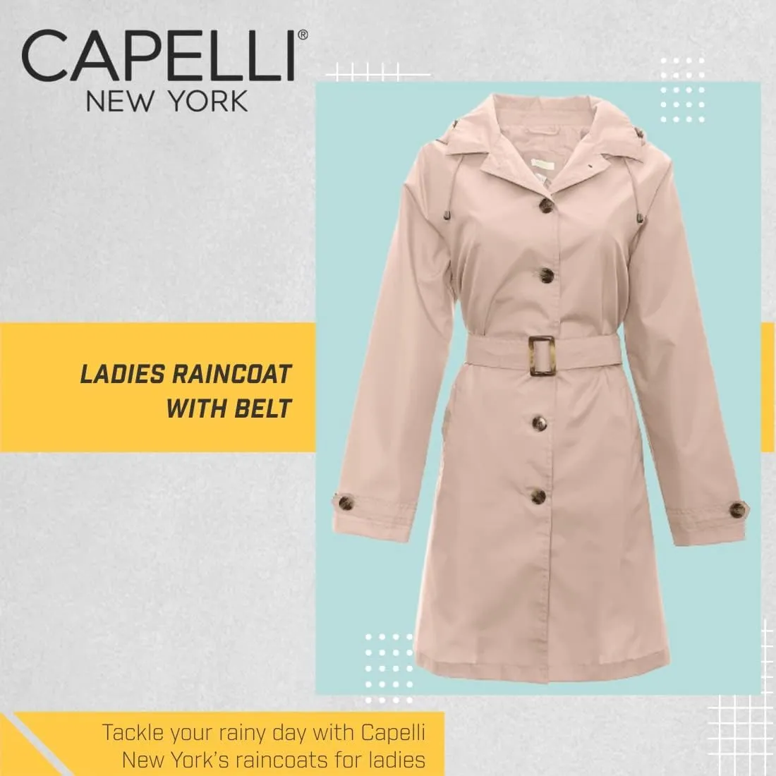 Capelli New York Ladies Rain Slicker with Removable Hood