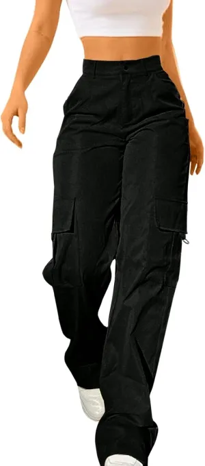 Cargo Pants for Women High Waisted Casual Pants Work Pants Baggy Stretchy Wide Leg Y2K Streetwear with Pockets