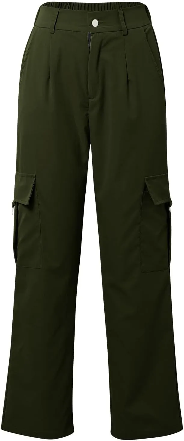 Cargo Pants for Women High Waisted Casual Pants Work Pants Baggy Stretchy Wide Leg Y2K Streetwear with Pockets