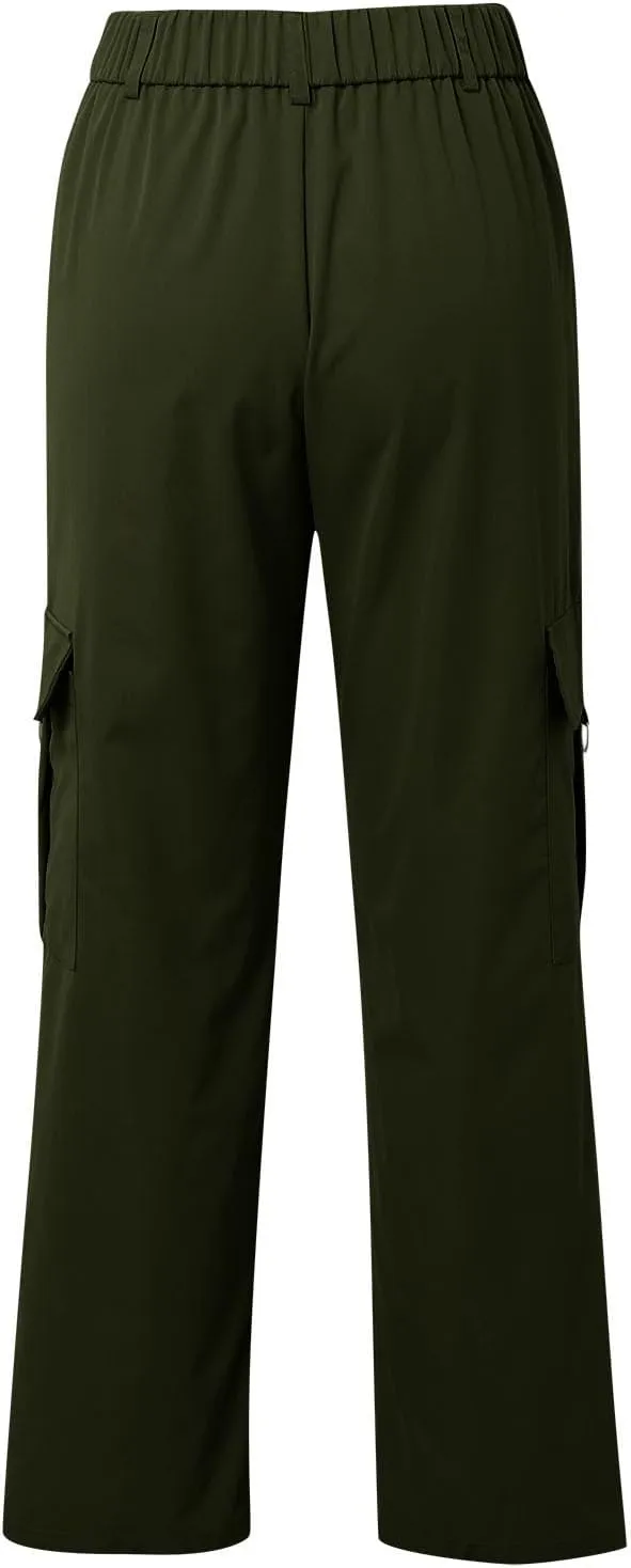 Cargo Pants for Women High Waisted Casual Pants Work Pants Baggy Stretchy Wide Leg Y2K Streetwear with Pockets