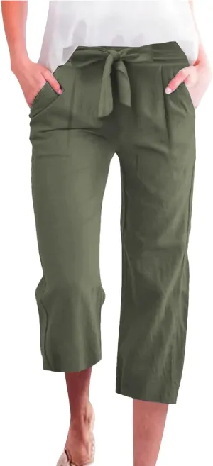 Cargo Pants Women Work,Womens Sweatpants Wide Leg Straight Leg Low Rise Petite Linen Cotton Capris