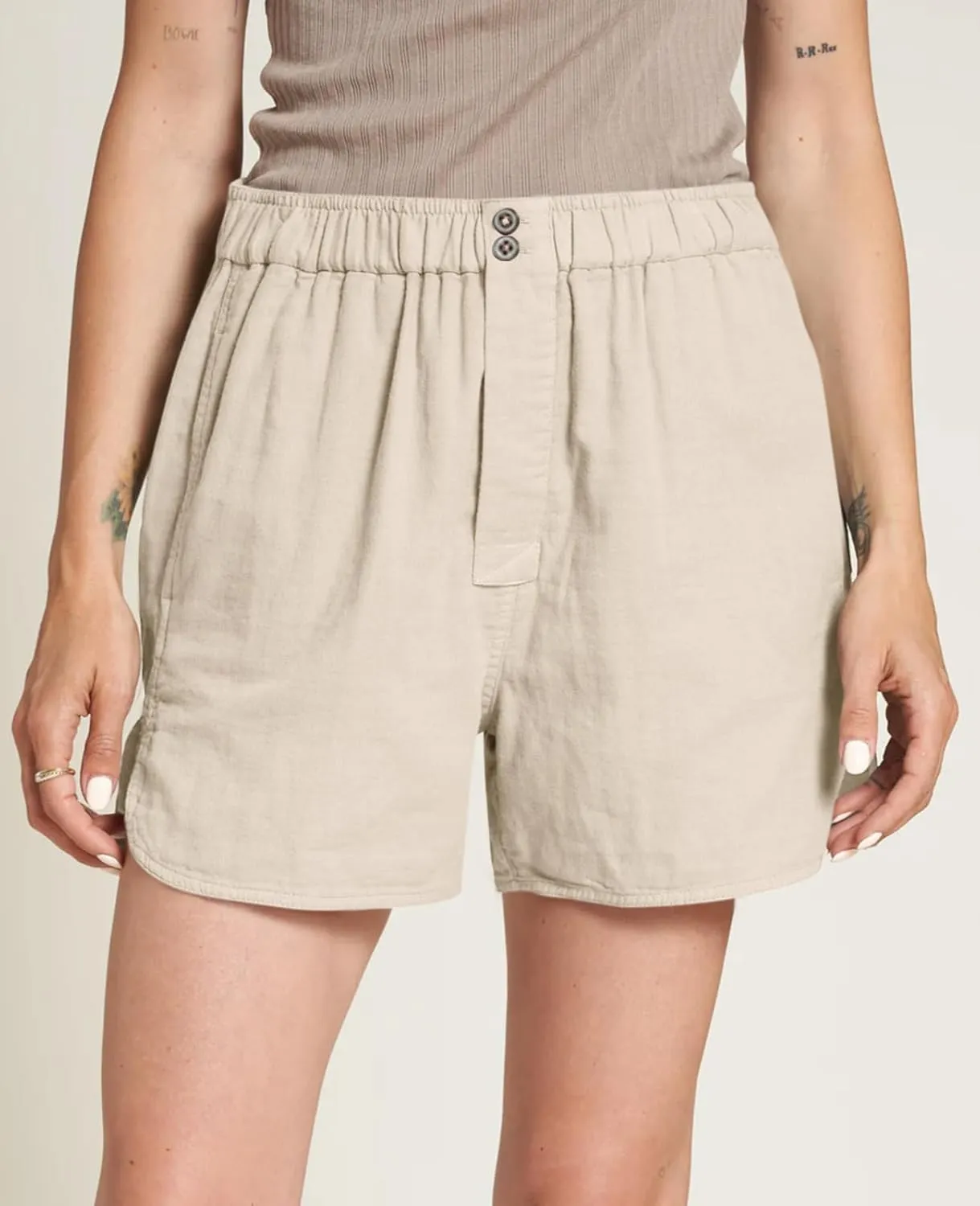 Cicy Bell Womens Summer Cotton Shorts Casual Elastic High Waisted Pleated Cute Trendy Comfy Beach Pants