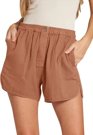 Cicy Bell Womens Summer Cotton Shorts Casual Elastic High Waisted Pleated Cute Trendy Comfy Beach Pants