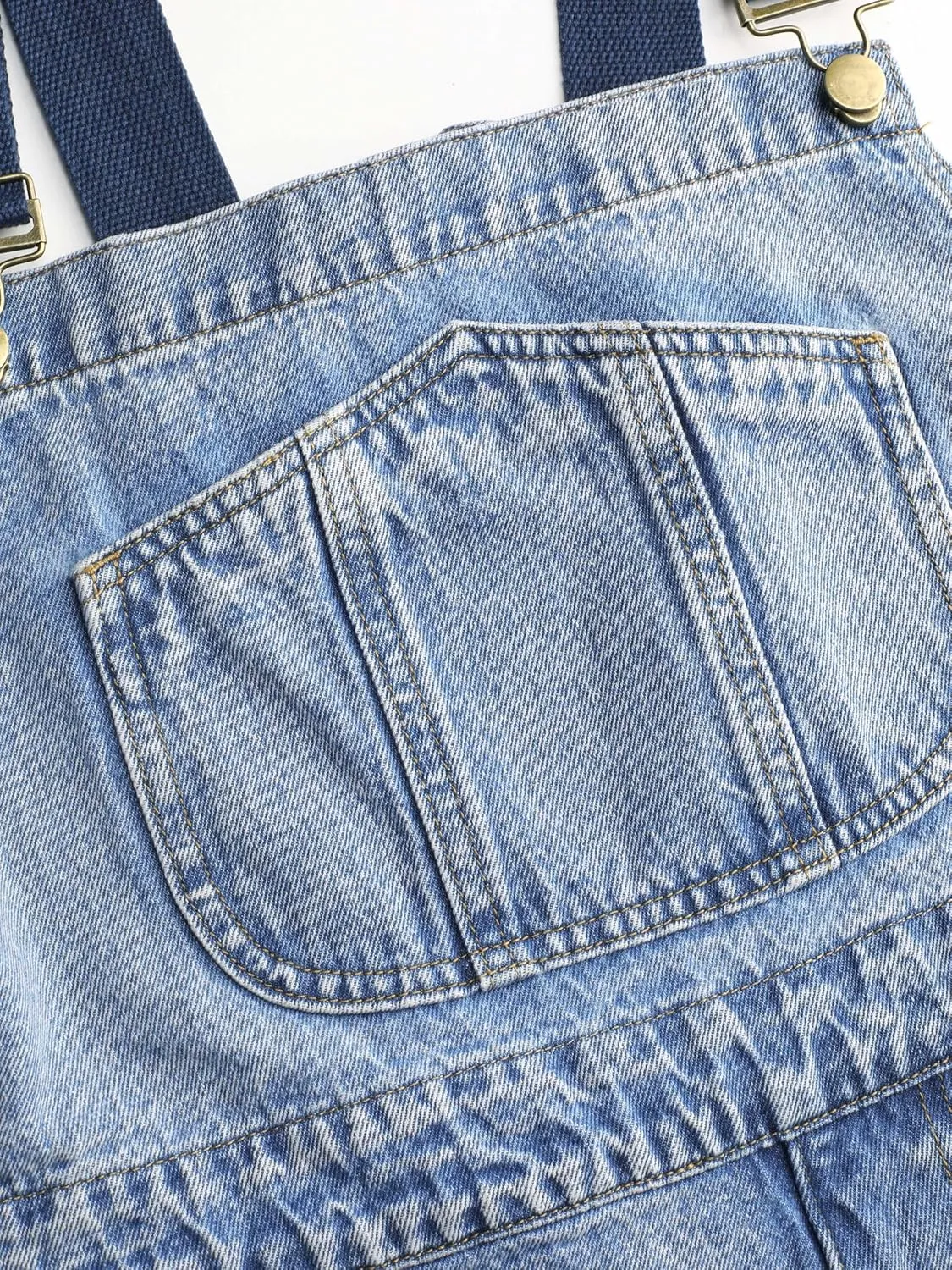 CIDER Womens Plus Size Denim Overall Bib Wide Leg Adjustable Strap Jean Jumpsuits with Pockets