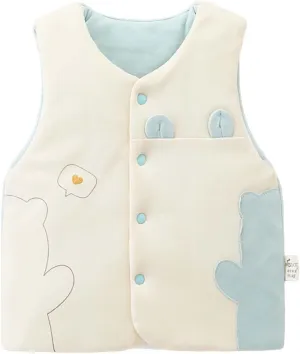 Coat Padded Toddler Boys Girls Coat 3 Colors Cute Baby Vest Cotton Outside Wear Jackets Tops Heavy Coat for Boys