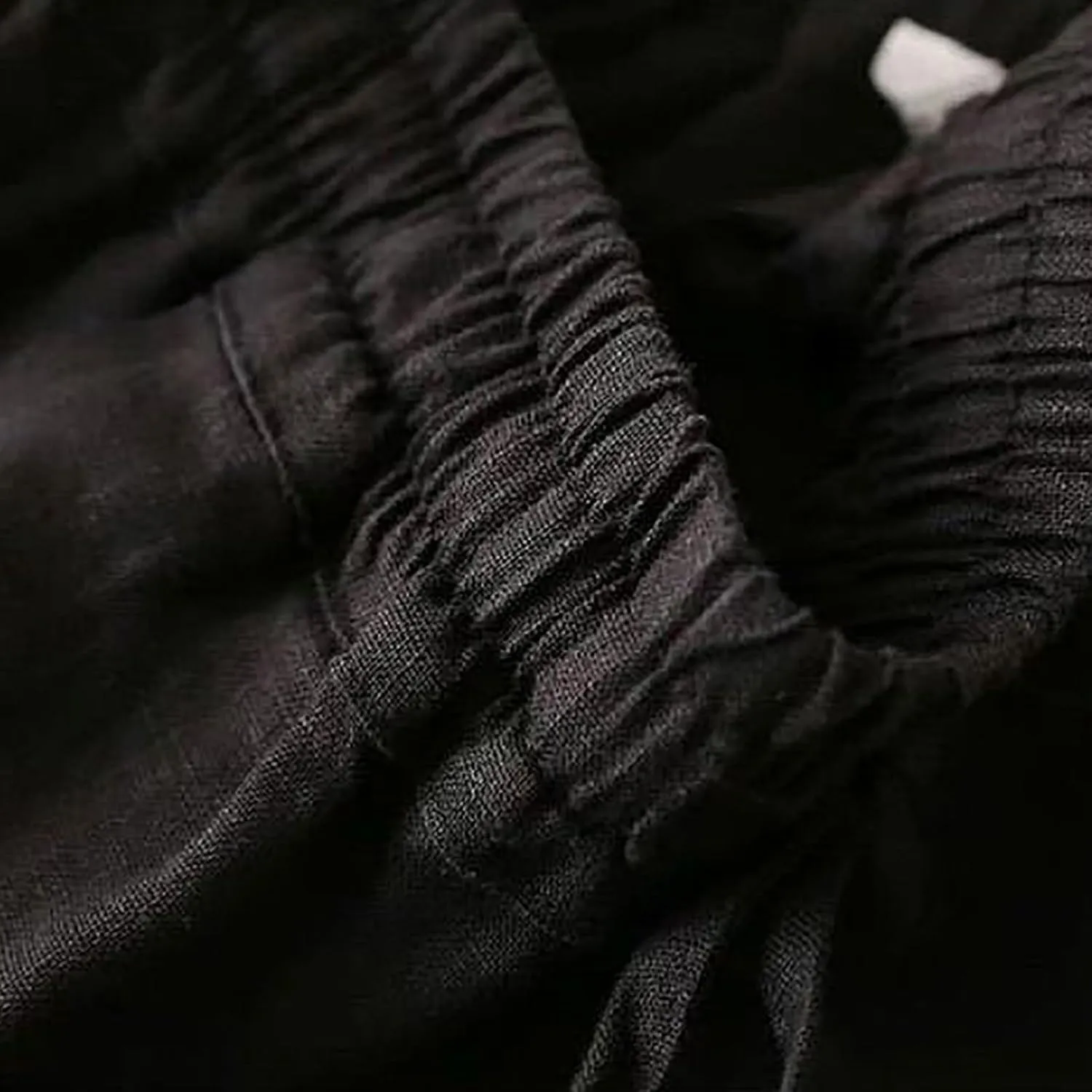 Cotton Linen Pants Women Casual Drawstring Elastic Waist Straight Leg Trousers Solid Color Lounge Pocket Pants