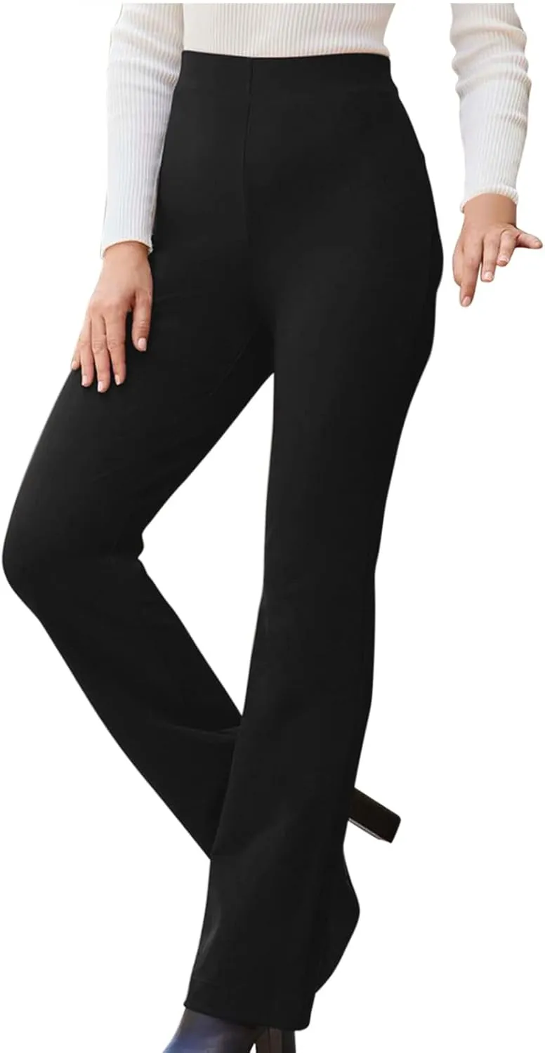 Ctreela Women High Waist Slacks Work Casual Slim Fit Dress Pants Flare Leg Bootcut Office Trousers Soft Leisure Pants