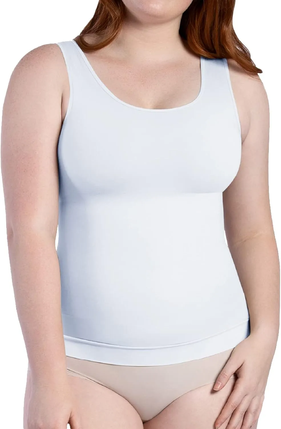 CURVEEZ Women's Shapewear Tank Top - Tummy Control Camisole - Seamless Body Shaper - Compression Top for Stomach Fupa Control