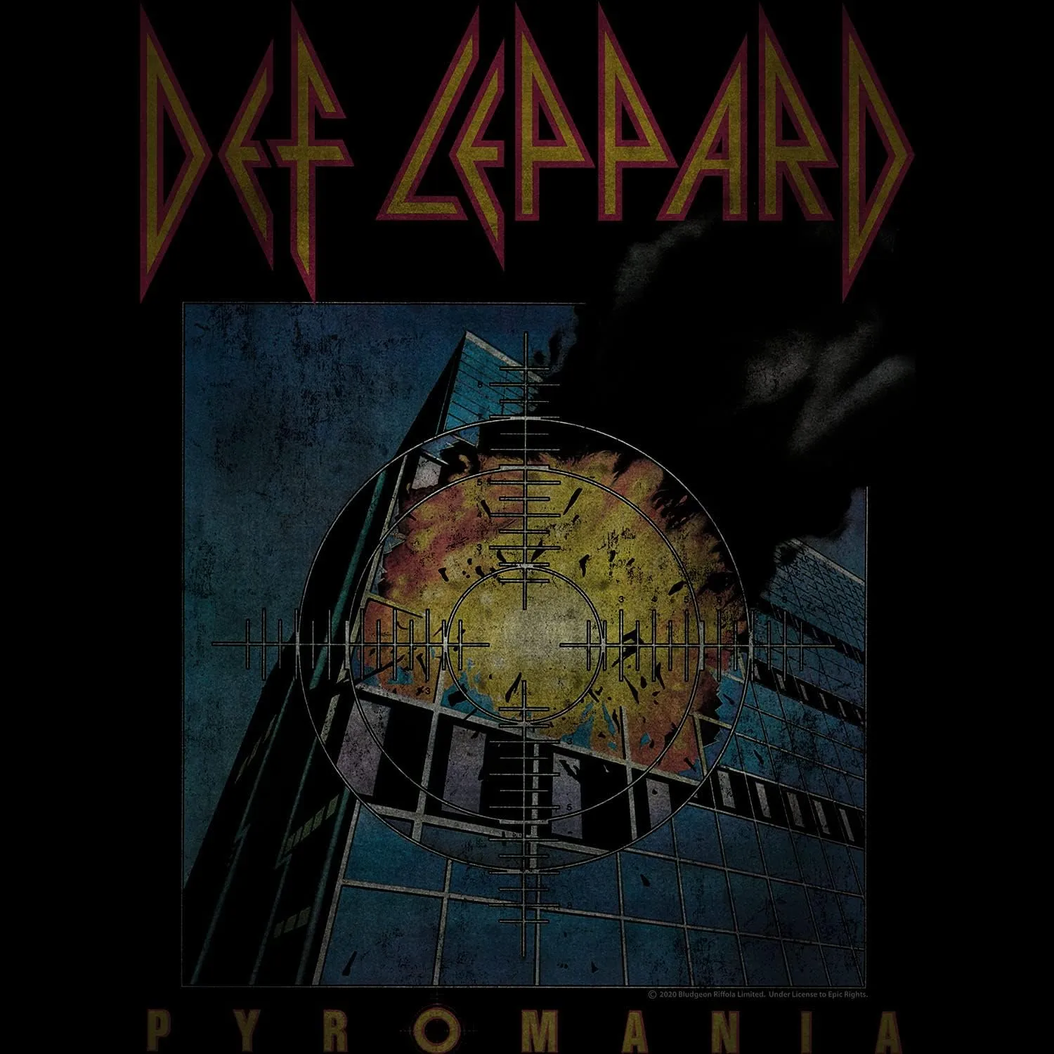 Def Leppard 80s Heavy Metal Band RocknRoll Pyromania Ladies Slouchy T-Shirt Tee
