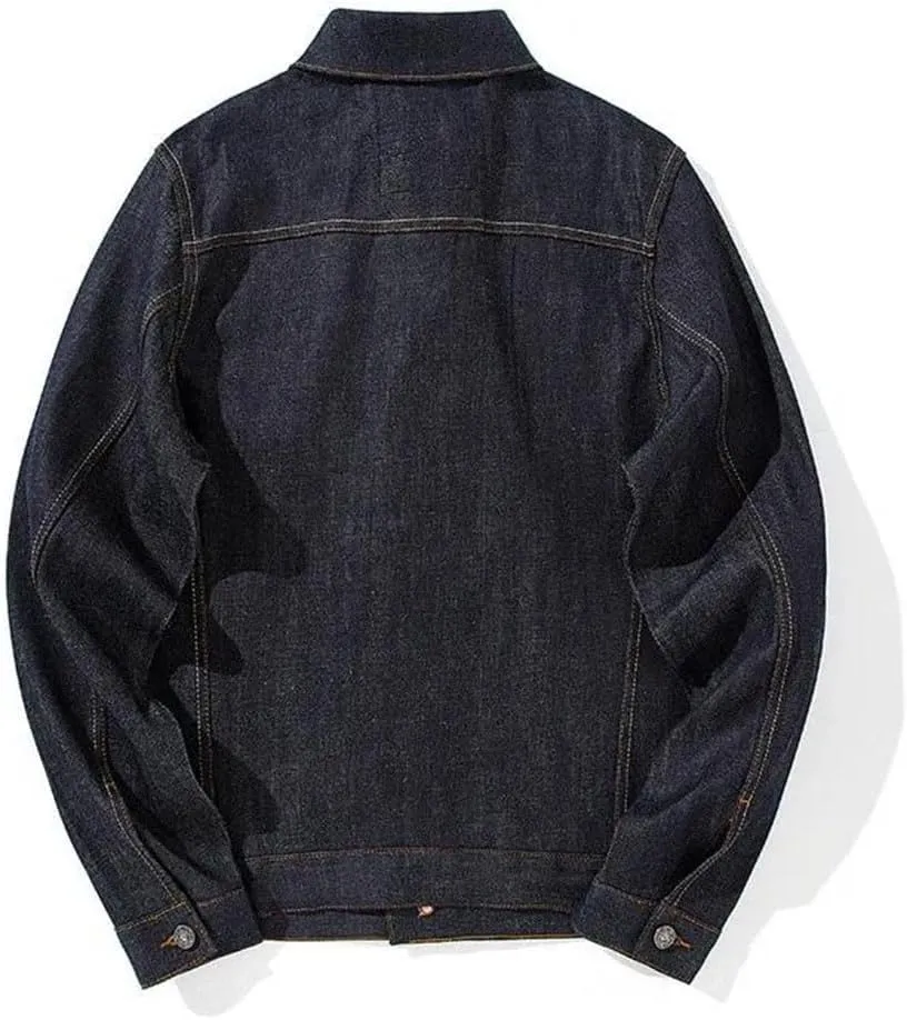 Denim Trucker Jacket Red Selvedge Jeans Clothes Japanese Retro Overalls Cowboy Coat