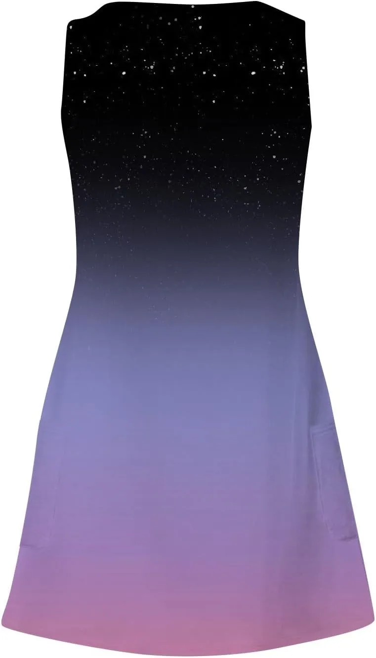DOPOCQ Dresses for Women 2024 Casual Trendy Gradient Sleeveless Boho Sundress Summer Oversized Sexy V Neck Tank Mini Dresses