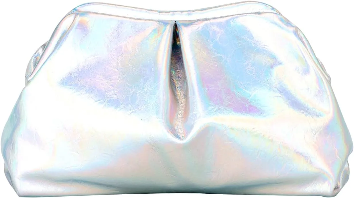 Dumpling Clutch Purse for Women Ruched Purse Bag Chic Soft Pleated Evening Handbag for Formal Wedding Party