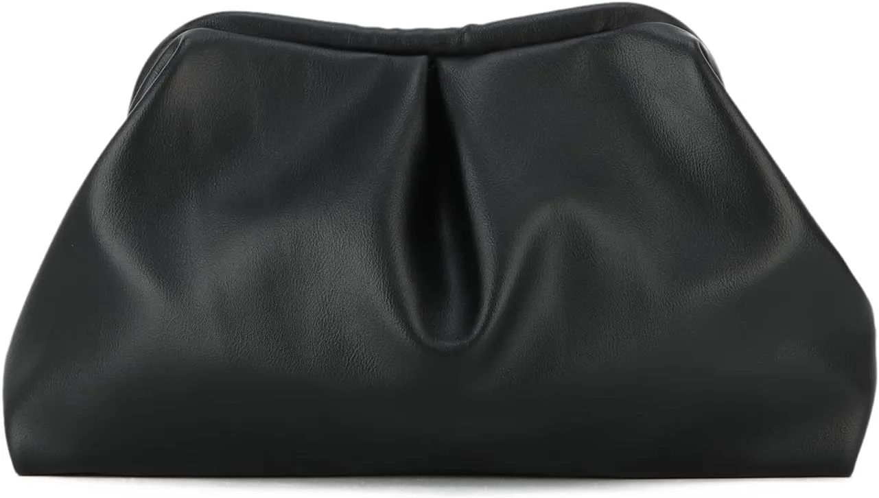 Dumpling Clutch Purse for Women Ruched Purse Bag Chic Soft Pleated Evening Handbag for Formal Wedding Party