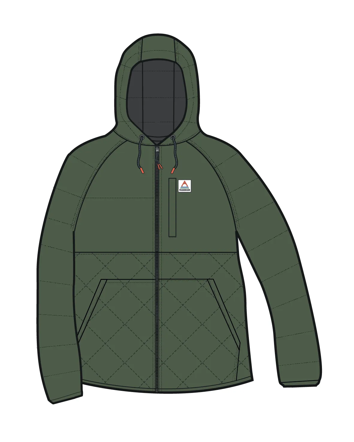 Dylan Recycled Insulated Full Zip Jacket - Wild Green