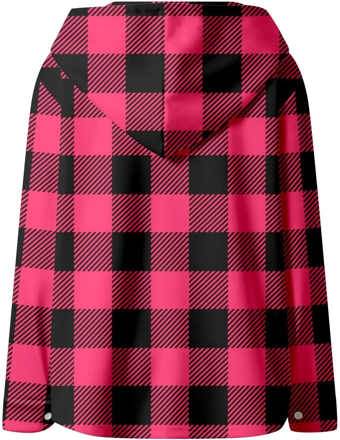 Fleece Hoodies For Women Warm Print Sweatshirt Button Lined Drawstring Hooded Jacket Coat