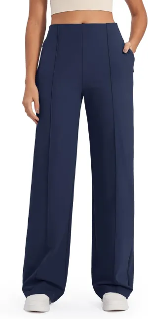 G4Free Wide Leg Pants for Women Yoga Pants with Pockets Stretchy Business Casual Dress Pants Loose Petite/Regular/Tall
