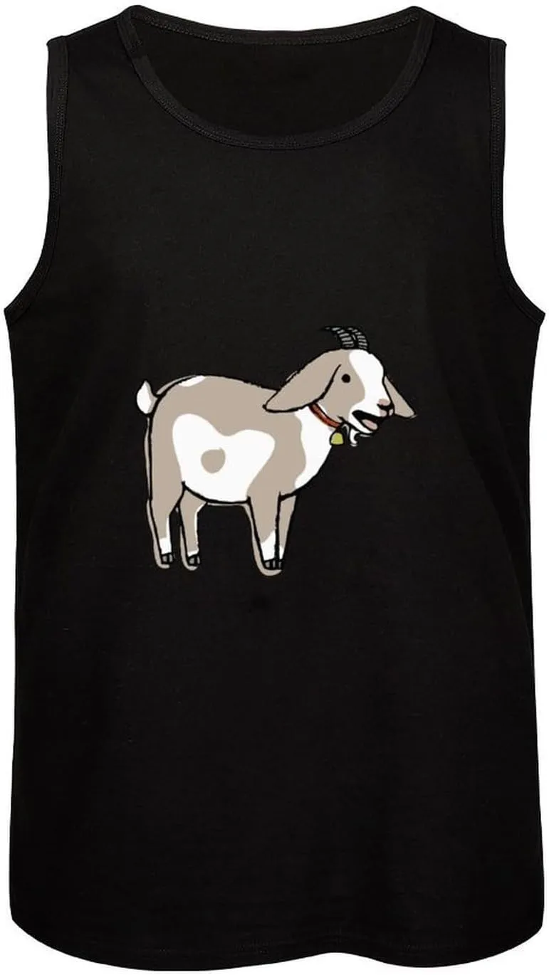 Goat Men's Sleeveless Muscle Shirts Workout Tank Top Graphics Tee T Shirt