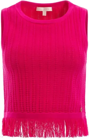 GUESS Women's Sleeveless Milana Shell Stitch Top