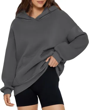 Gumipy Women's Fashion Hoodies & Sweatshirts Fleece Long Sleeve Oversized Hoodie Sweatshirt Trendy Pullover Top with Pocket
