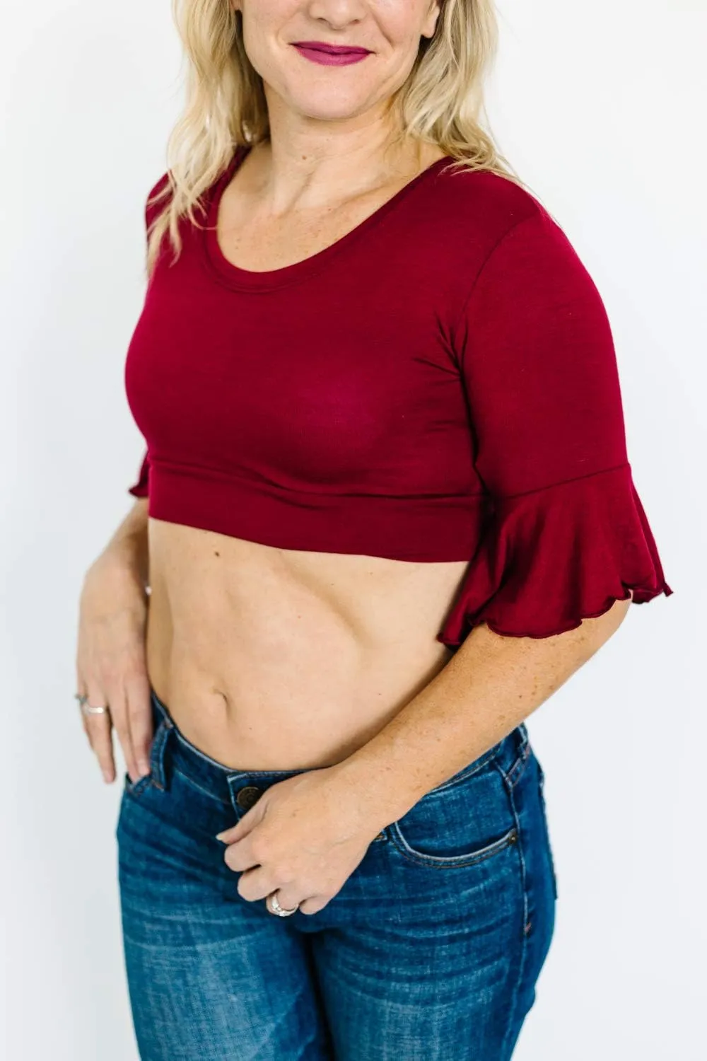 HALFTEE Bell Sleeve Layering Tee | Crop Tops for Women & Teens | XS-3X