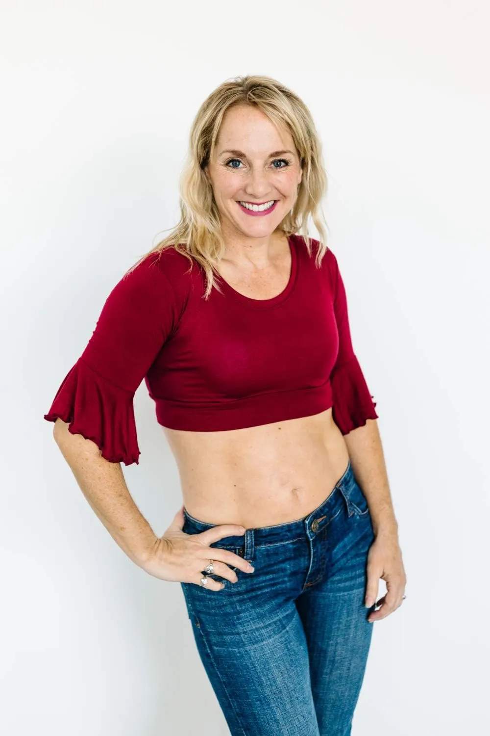 HALFTEE Bell Sleeve Layering Tee | Crop Tops for Women & Teens | XS-3X