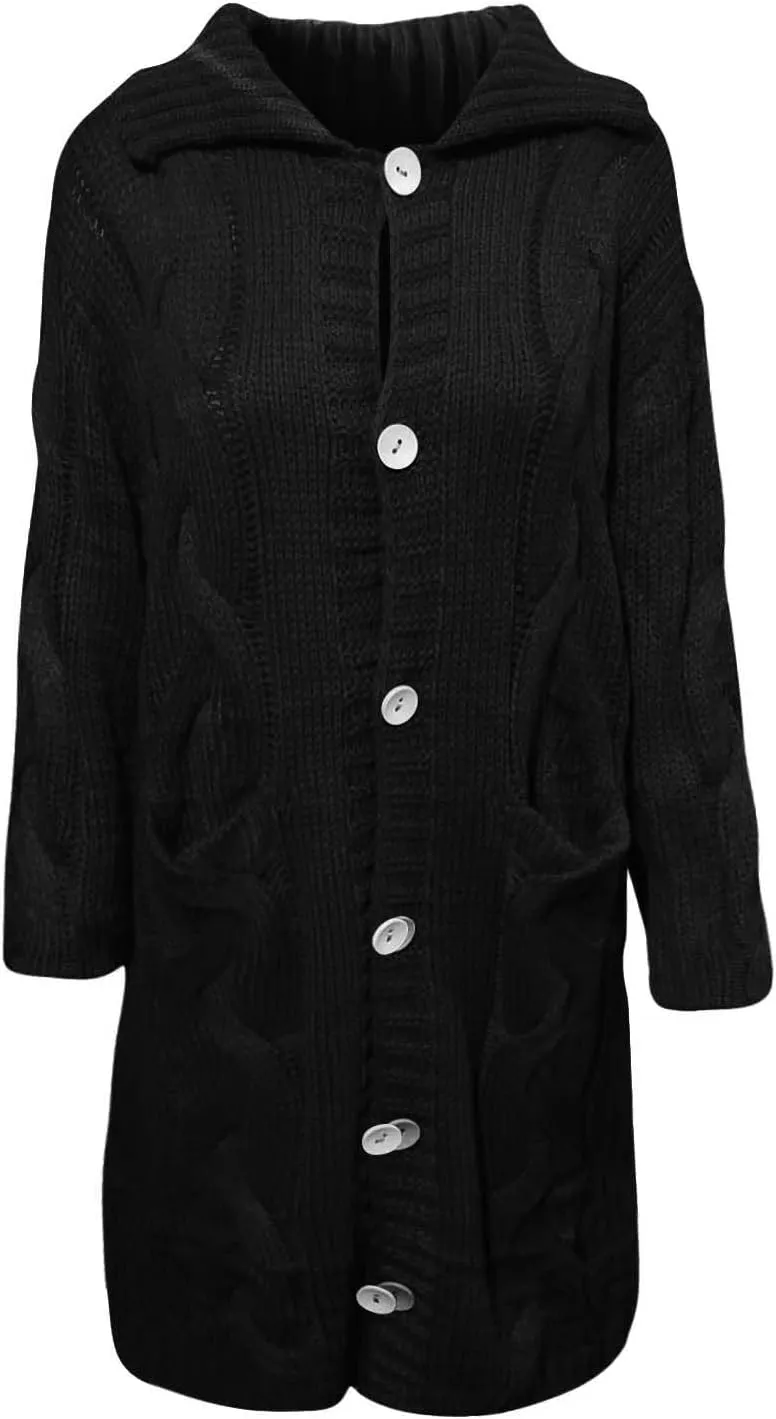 Heavyweight Hoodless Sweaters for Womon Oversized Coat Long Open Front Chunky Knit Sweater Cardigans Jackets