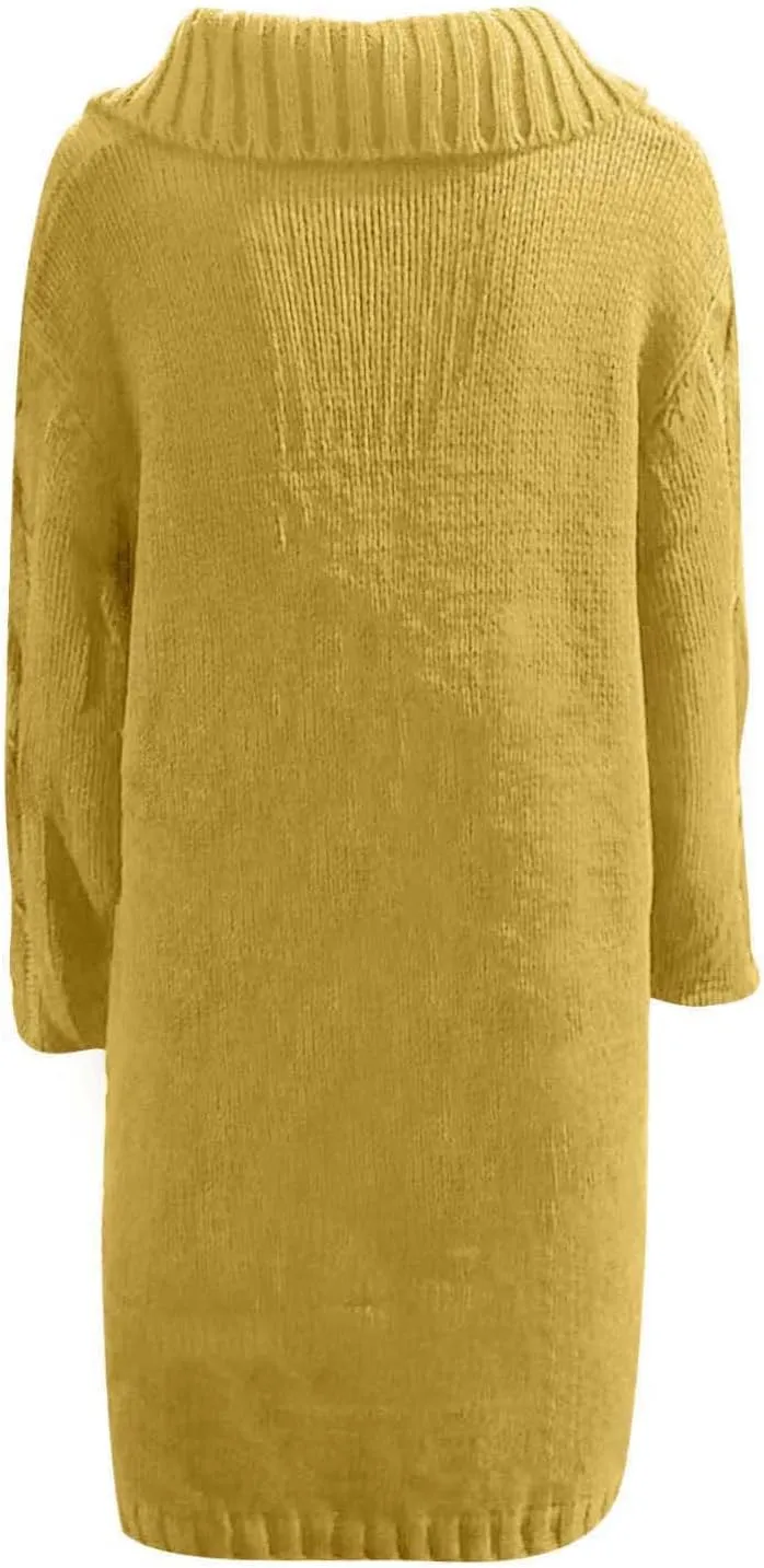 Heavyweight Hoodless Sweaters for Womon Oversized Coat Long Open Front Chunky Knit Sweater Cardigans Jackets