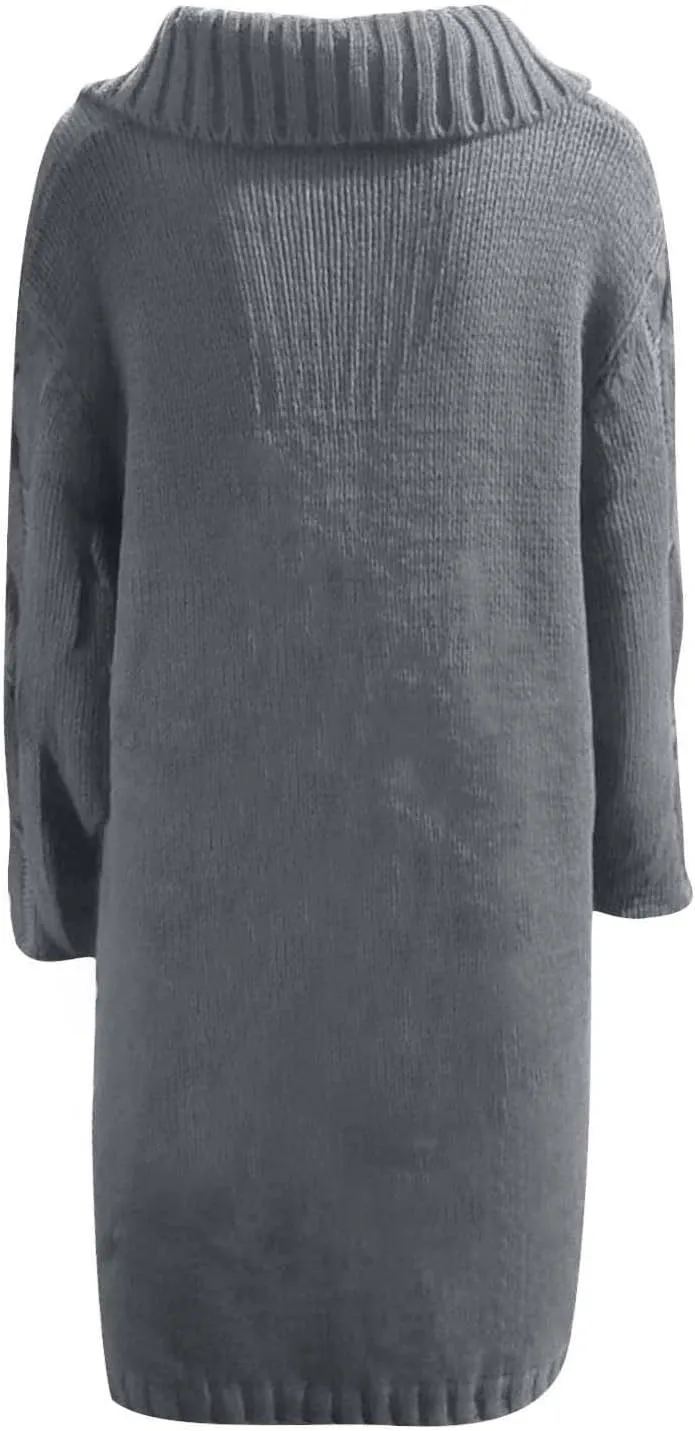 Heavyweight Hoodless Sweaters for Womon Oversized Coat Long Open Front Chunky Knit Sweater Cardigans Jackets