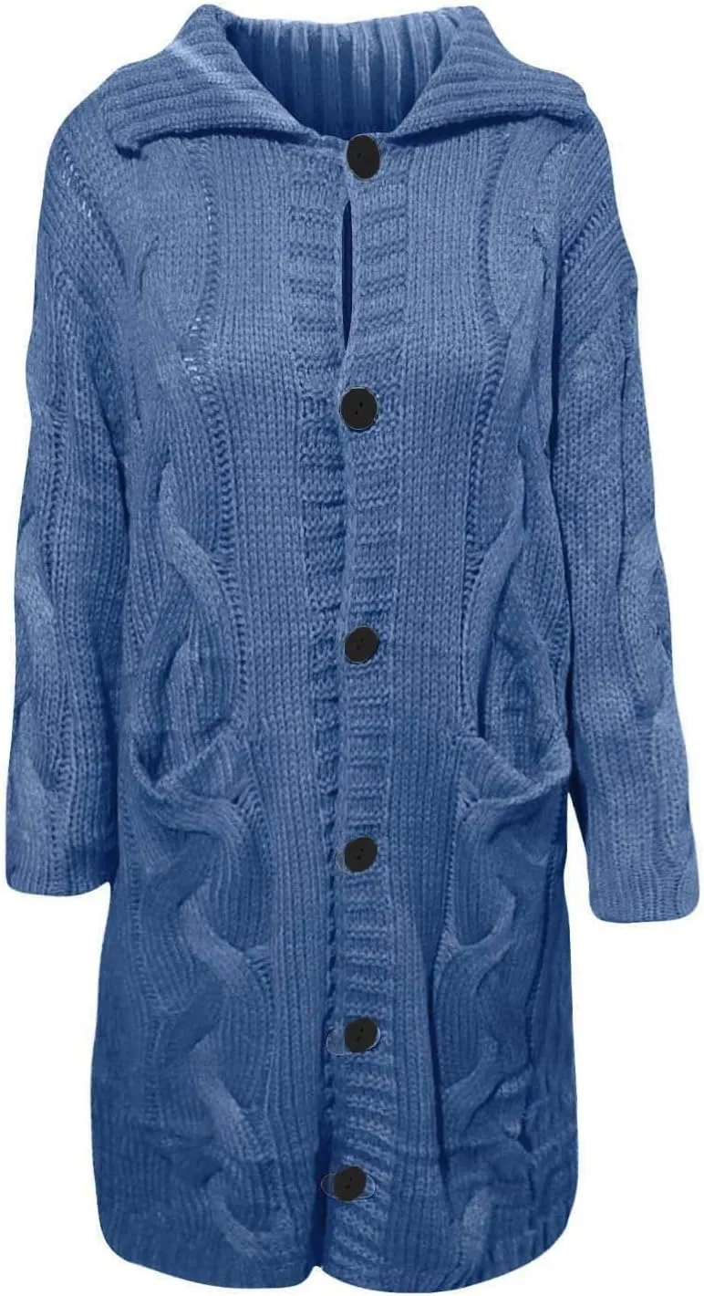Heavyweight Hoodless Sweaters for Womon Oversized Coat Long Open Front Chunky Knit Sweater Cardigans Jackets