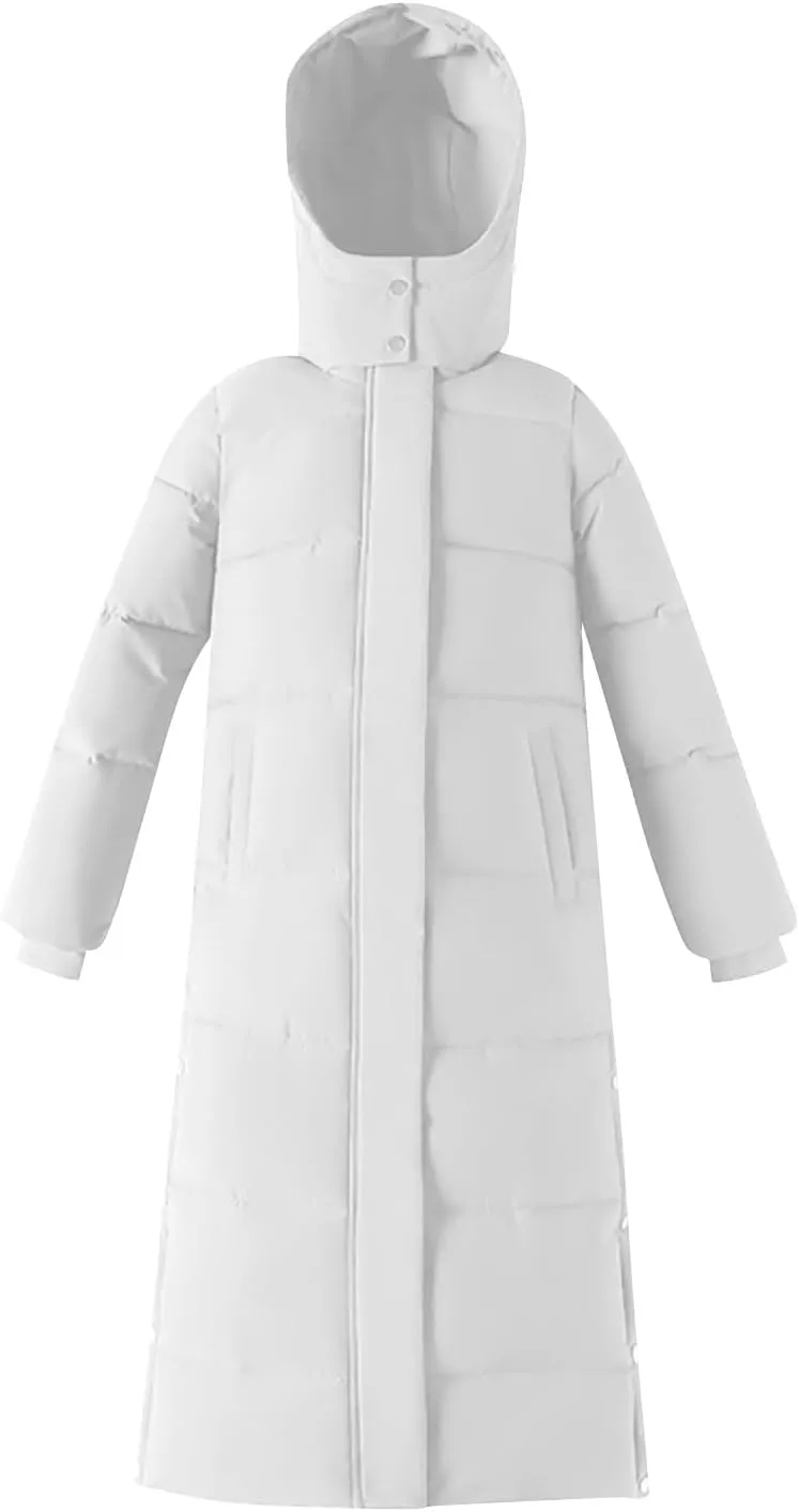 Heavyweight Long Down Jacket for Women Floor Length Windproof Winter Warm Puffer Coat 2024 Plus Size Fashion Overcoat