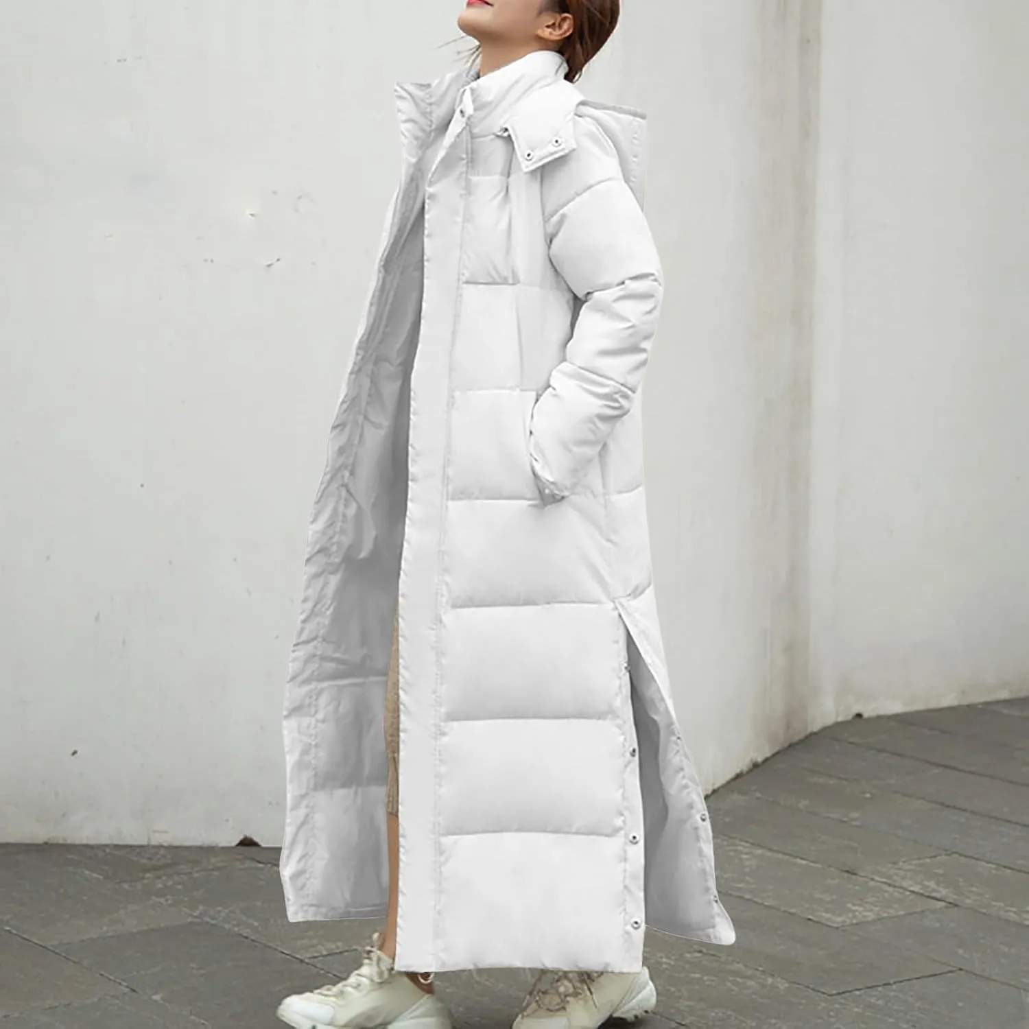 Heavyweight Long Down Jacket for Women Floor Length Windproof Winter Warm Puffer Coat 2024 Plus Size Fashion Overcoat