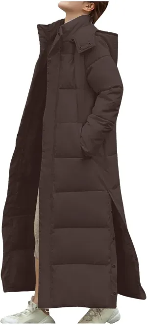 Heavyweight Long Down Jacket for Women Floor Length Windproof Winter Warm Puffer Coat 2024 Plus Size Fashion Overcoat